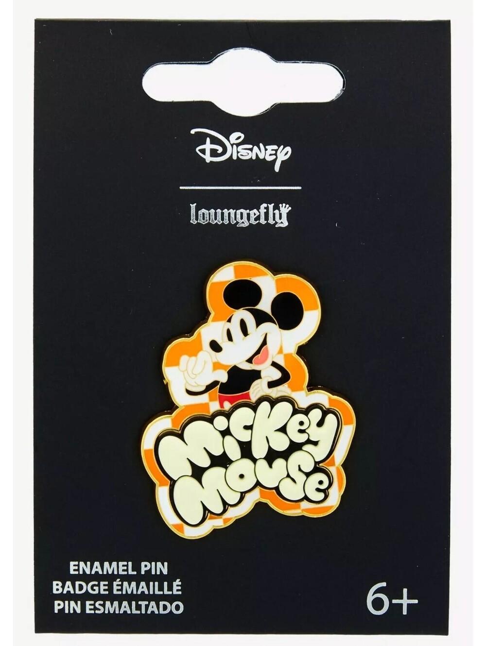 Loungefly Disney Mickey Mouse Checkered Portrait Enamel Pin